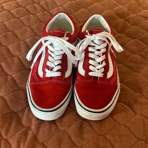Red low top Vans
